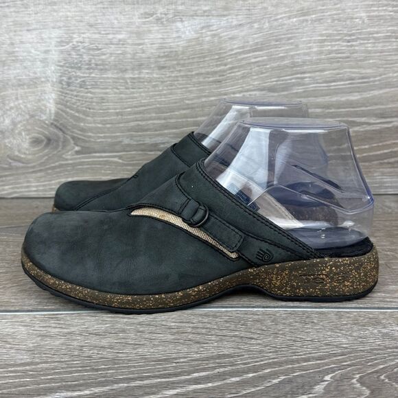 Teva Ventura Women’s Sz 6.5 Black Nubuck Slip-On Strap Comfort Loafer Mule Clog - Picture 3 of 12